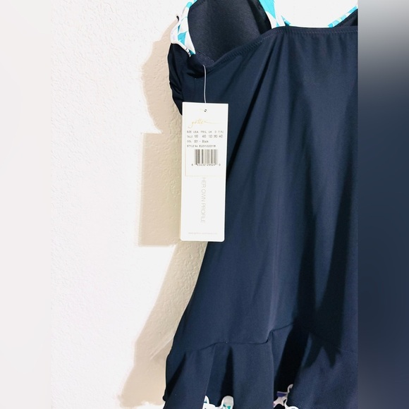 PROFILE BY GOTTEX BACHATA D CUP V NECK SWIMDRESS ONE PIECE SWIMSUIT Sz 10 - Picture 4 of 8